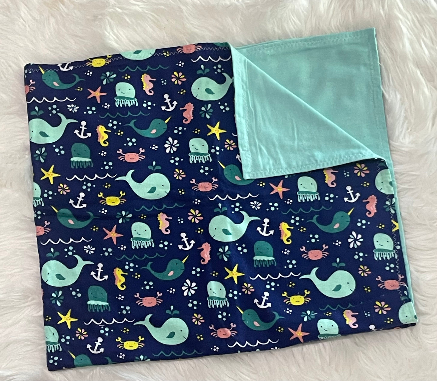 Sea animal toddler blanket