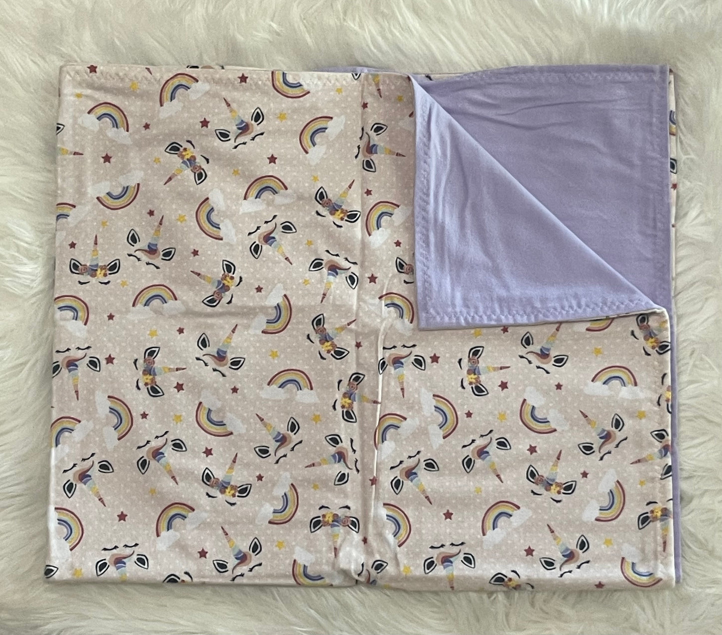 Unicorn rainbow toddler blanket