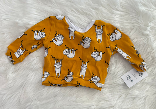 0-3m sloth crewneck