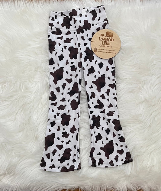 Cow flared leggings bamboo/cotton/spandex